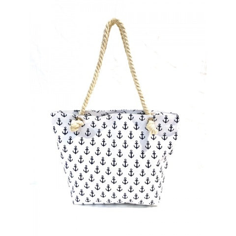 ANCHOR WHITE BEACH BAG