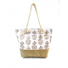 Load image into Gallery viewer, GOLD PINEAPPLE BEACH BAG

