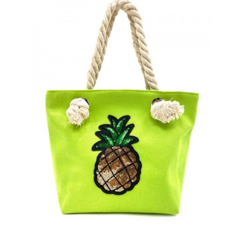 GREEN PINEAPPLE BEACH BAG
