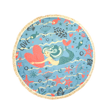 Load image into Gallery viewer, MERMAID LOVE ROUND TOWEL
