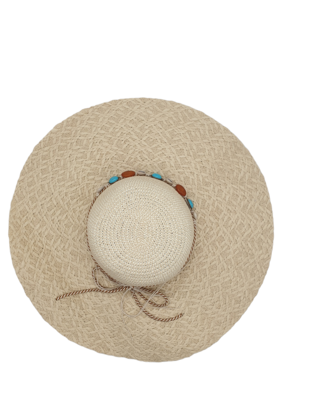 SHELL STRAW BEACH HAT